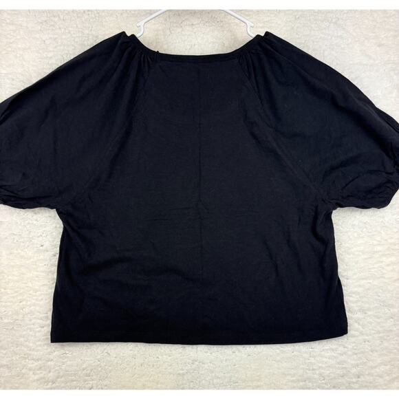 Aerie Black Puff Sleeve Crop Top | XS | 100% Cotton | NWT | Soft Grunge Aestheti - Picture 2 of 6